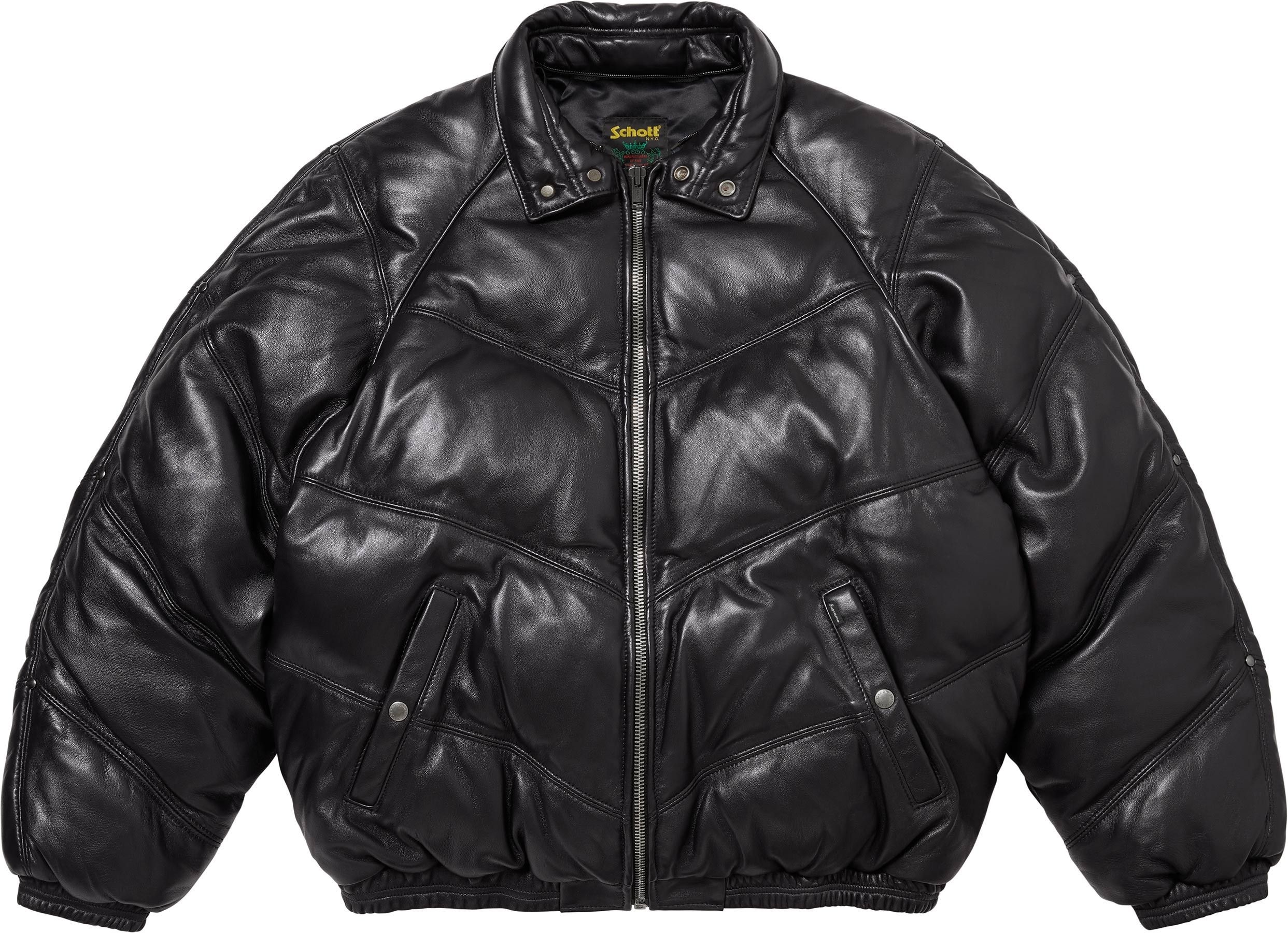 Supreme®/Schott® Chevron Leather Down Puffer Jacket view 24